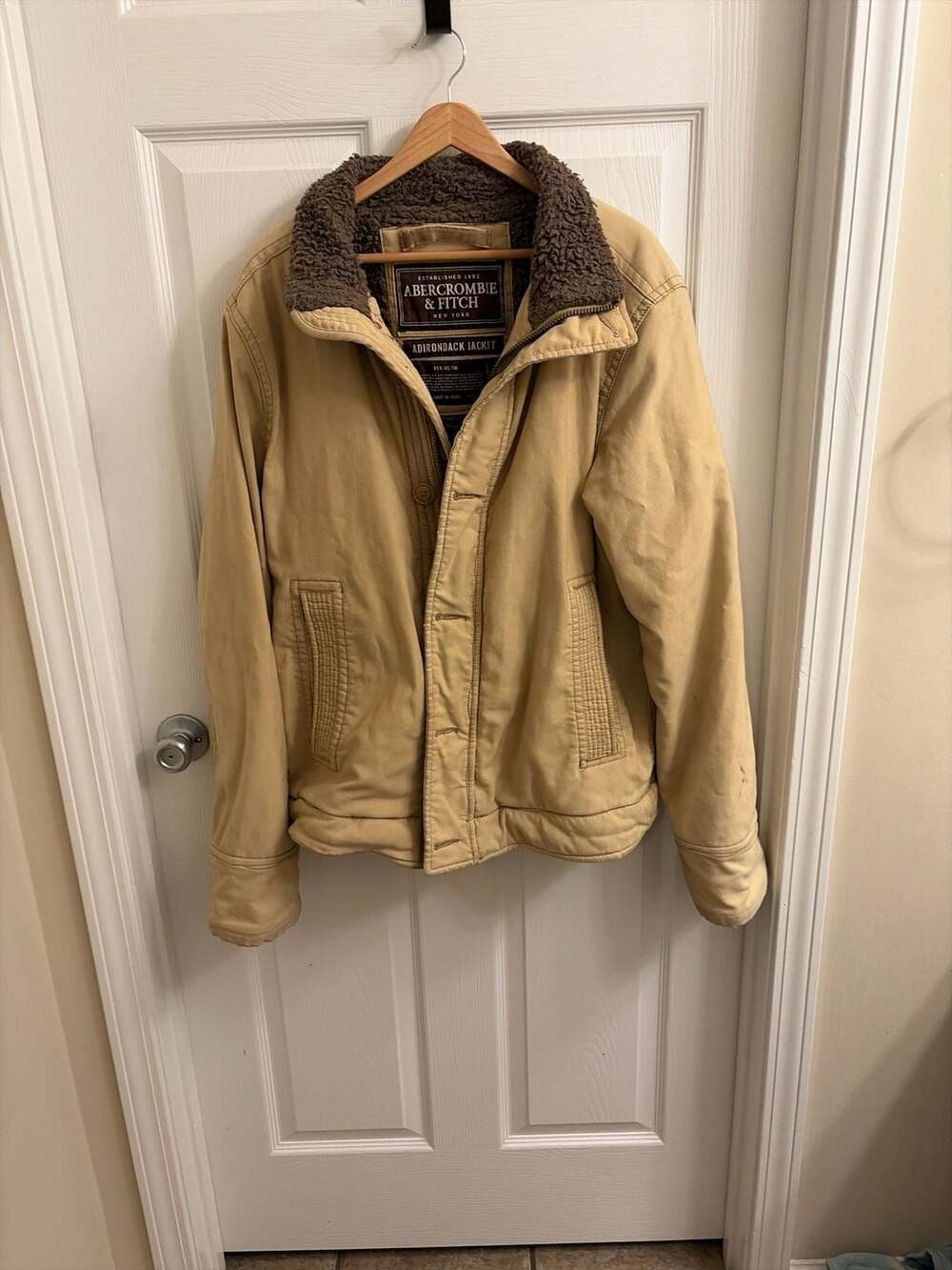 Abercrombie & Fitch Adirondack Jacket Tan Sherpa Lined Size L